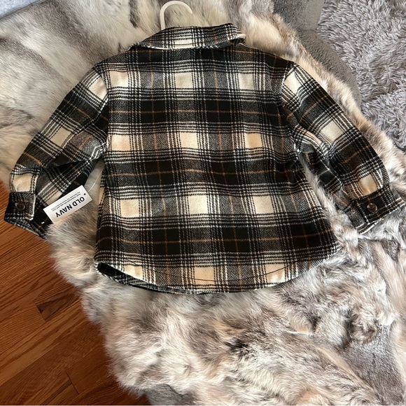 🆕 OLD NAVY Soft-Brushed Plaid Shacket coat jacket Toddler baby unisex sz 18-24m - Picture 7 of 8